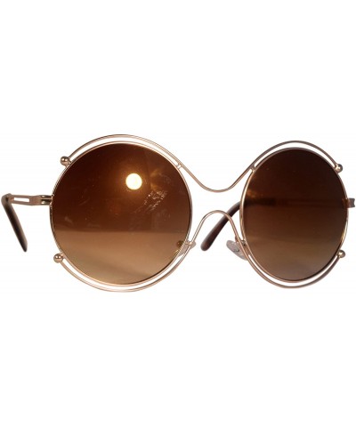 Round Round Aviator Sunglasses- Blue Lens/Silver Frame - C912O3IRRIY $9.50