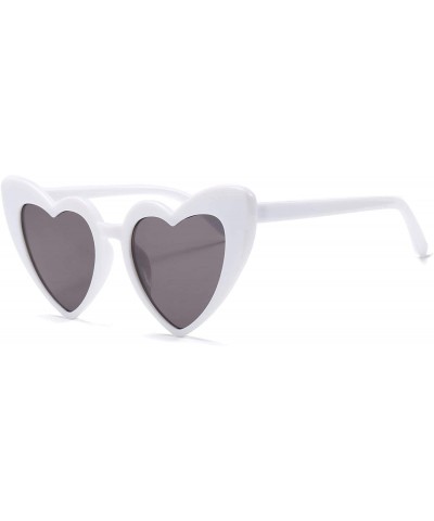 Aviator Vintage Heart Shaped Sunglasses Women Stylish Love Eyeglasses B2421 - White - C118D9HTL27 $21.74