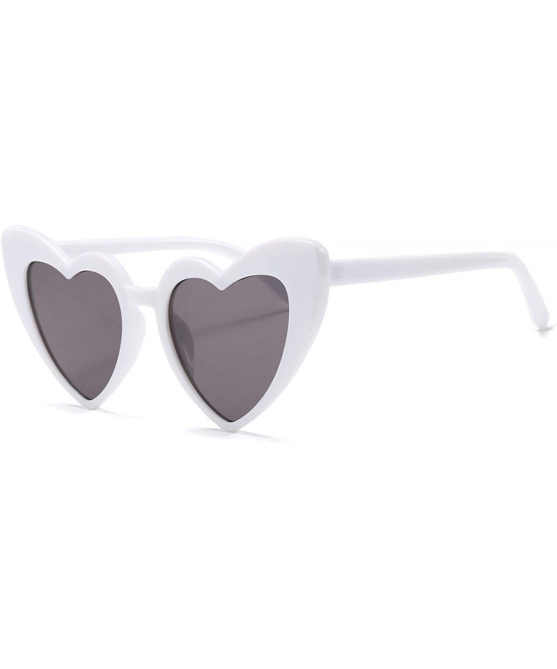 Aviator Vintage Heart Shaped Sunglasses Women Stylish Love Eyeglasses B2421 - White - C118D9HTL27 $11.56