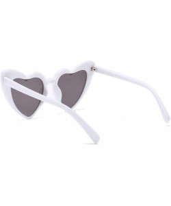 Aviator Vintage Heart Shaped Sunglasses Women Stylish Love Eyeglasses B2421 - White - C118D9HTL27 $11.56