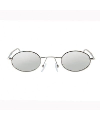 Oval Women's Fashion Unisex Oval Anti UV Eye Strain Clear Sunglasses - E - CL18ED09AU6 $6.59