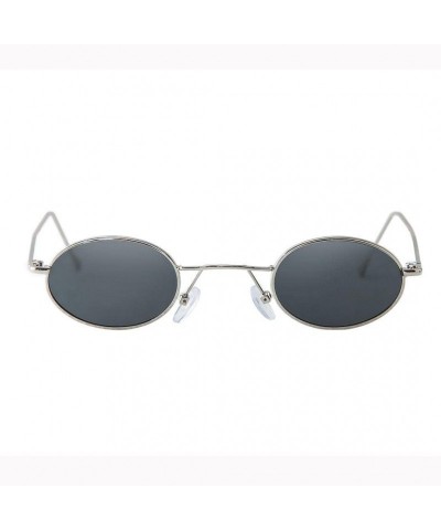 Oval Women's Fashion Unisex Oval Anti UV Eye Strain Clear Sunglasses - E - CL18ED09AU6 $18.24