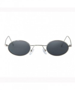 Oval Women's Fashion Unisex Oval Anti UV Eye Strain Clear Sunglasses - E - CL18ED09AU6 $6.59
