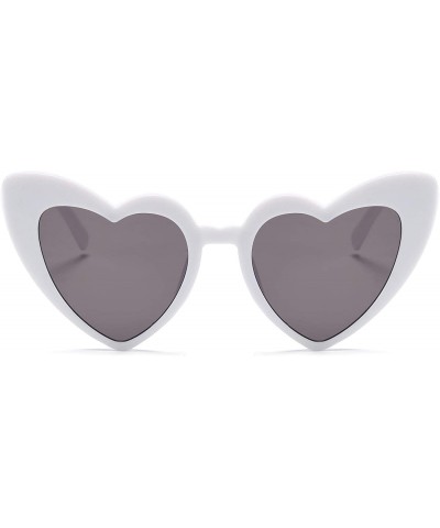 Aviator Vintage Heart Shaped Sunglasses Women Stylish Love Eyeglasses B2421 - White - C118D9HTL27 $11.56