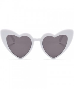 Aviator Vintage Heart Shaped Sunglasses Women Stylish Love Eyeglasses B2421 - White - C118D9HTL27 $11.56