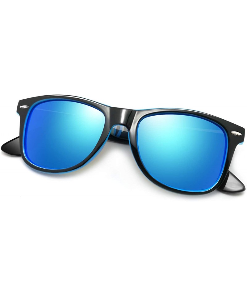 Sport Polarized Designer Sunglasses for Men Women- Unisex Classic 80s Retro Sunglasses - Trendy Blue Mirrored - CO1963NT23L $...