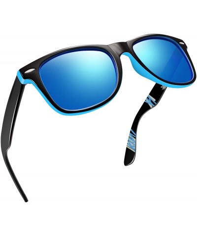Sport Polarized Designer Sunglasses for Men Women- Unisex Classic 80s Retro Sunglasses - Trendy Blue Mirrored - CO1963NT23L $...
