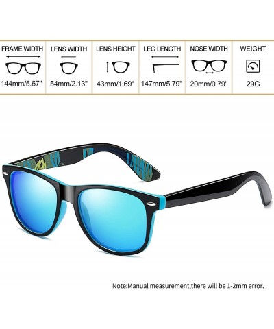 Sport Polarized Designer Sunglasses for Men Women- Unisex Classic 80s Retro Sunglasses - Trendy Blue Mirrored - CO1963NT23L $...