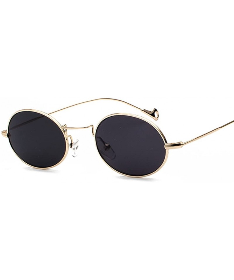 Small Oval Sunglasses Men Gold Metal Frame Retro Round Sun Glasses