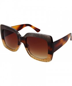 Square Round Oval Square Women Sunglasses Multi Tinted Glitter Frame EC34130&EC34131 - C1180WOEIYI $12.31