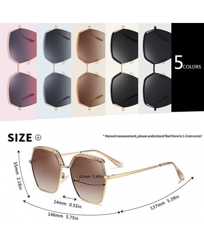 Square Women Oversized Gradient Lens Polarized Sunglasses Square Fashion Sun glasses Female Goggle Ladies UV400 - C2199I4CQWE...
