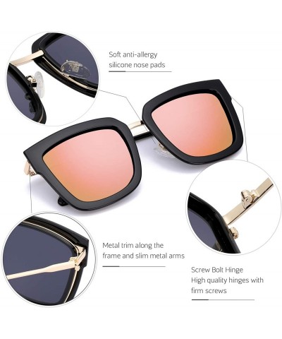 Square Fashion Cat Eye Mirror Sunglasses Women Polarized UV Protection Stylish Design - CS18SAILY42 $19.56