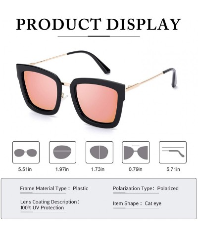 Square Fashion Cat Eye Mirror Sunglasses Women Polarized UV Protection Stylish Design - CS18SAILY42 $19.56