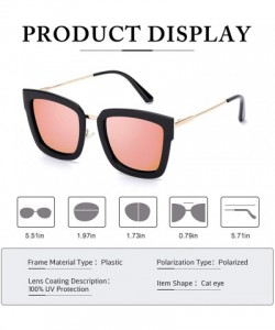 Square Fashion Cat Eye Mirror Sunglasses Women Polarized UV Protection Stylish Design - CS18SAILY42 $19.56