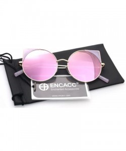 Cat Eye Women Oversized Cat Eye Sunglasses Eyewear - Gold Frame/Purple Mirrored Lens 50754 - CB18CRTLKM3 $9.74
