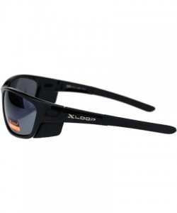 Oval Xloop Sunglasses Mens Wrap Around Side Cover Oval Shield Frame UV 400 - Black (Black) - C7192RT2G4O $12.96