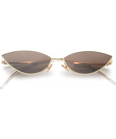 Oval Fashion Designer Sunglasses Retro Small Petals Shape Arc Temple Design B2298 - Brown - C318C037079 $27.79