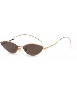 Oval Fashion Designer Sunglasses Retro Small Petals Shape Arc Temple Design B2298 - Brown - C318C037079 $15.55