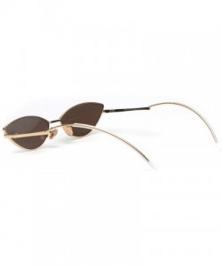 Oval Fashion Designer Sunglasses Retro Small Petals Shape Arc Temple Design B2298 - Brown - C318C037079 $15.55