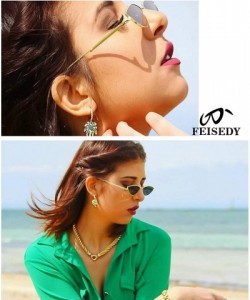 Oval Fashion Designer Sunglasses Retro Small Petals Shape Arc Temple Design B2298 - Brown - C318C037079 $15.55