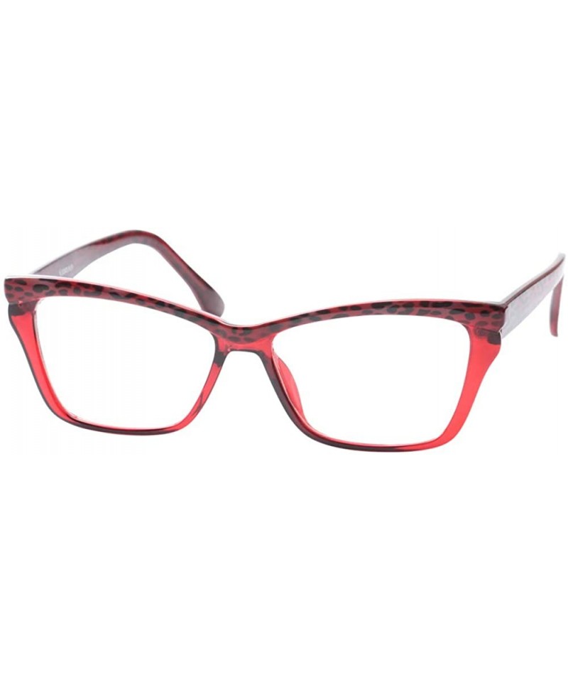 Cat Eye Womens Leopard Butterfly Reading Glasses Fashion Eye Glass Frame - Red - CN18IIS4II8 $11.45