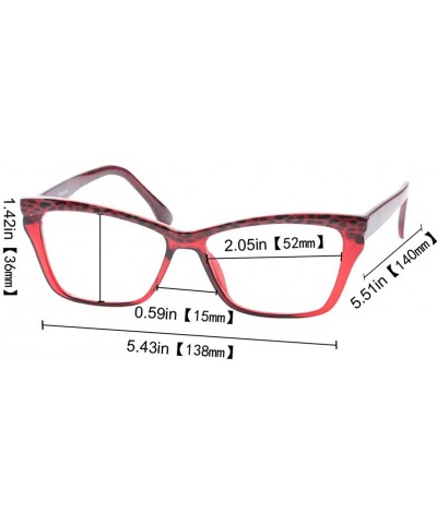 Cat Eye Womens Leopard Butterfly Reading Glasses Fashion Eye Glass Frame - Red - CN18IIS4II8 $11.45