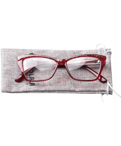 Cat Eye Womens Leopard Butterfly Reading Glasses Fashion Eye Glass Frame - Red - CN18IIS4II8 $11.45