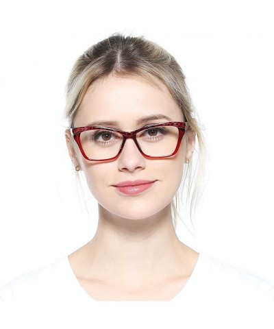 Cat Eye Womens Leopard Butterfly Reading Glasses Fashion Eye Glass Frame - Red - CN18IIS4II8 $11.45