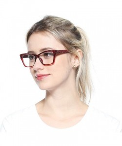 Cat Eye Womens Leopard Butterfly Reading Glasses Fashion Eye Glass Frame - Red - CN18IIS4II8 $11.45