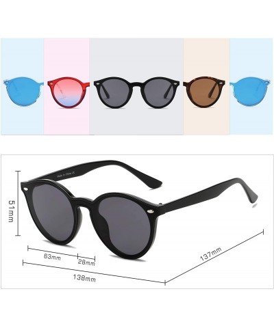 Round Retro Circle Round UV Protection Fashion Sunglasses for Men and Women - Blue - C118IR2C298 $10.80