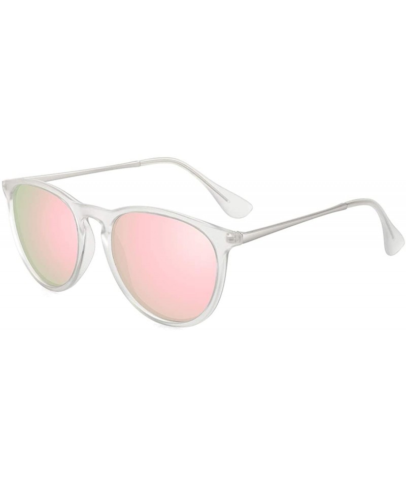 Clear Matte Frame Light Pink Mirrored, Light Pink Mirrored Sunglasses