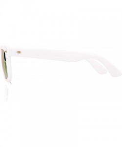 Square Sunglasses for Women UV400 Lens Rivet Trim Square Frame - Yellow Lens/White Frame - CP18EXRGZ30 $12.20