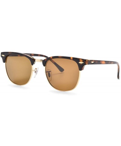 Square sunglasses for women men TR90 frame TAC and crystal glass lens sun glasses - Leopard Frame/Brown Lens - CM194R896Q2 $1...