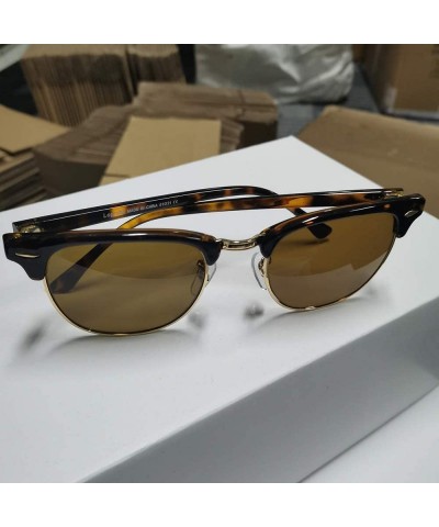 Square sunglasses for women men TR90 frame TAC and crystal glass lens sun glasses - Leopard Frame/Brown Lens - CM194R896Q2 $1...