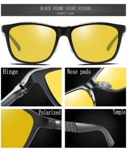 Rectangular Night Driving Glasses Anti Glare Polarized - HD Night Vision Glasses for Driving Rainy Safely Sports Glasses - C8...