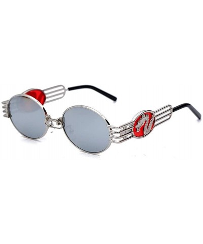 Round Fashion Vintage Steampunk Sunglasses Glasses - 4 Sliver - CE198GE0D2S $28.87