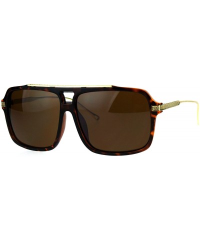 Square Designer Style Sunglasses Square Frame Unisex Fashion Shades UV 400 - Brown Tort (Brown) - CO187ZKC26K $22.47