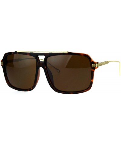 Square Designer Style Sunglasses Square Frame Unisex Fashion Shades UV 400 - Brown Tort (Brown) - CO187ZKC26K $9.25