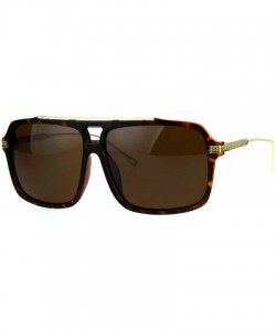 Square Designer Style Sunglasses Square Frame Unisex Fashion Shades UV 400 - Brown Tort (Brown) - CO187ZKC26K $9.25