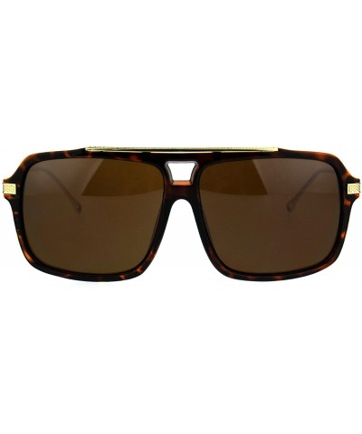 Square Designer Style Sunglasses Square Frame Unisex Fashion Shades UV 400 - Brown Tort (Brown) - CO187ZKC26K $9.25