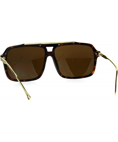 Square Designer Style Sunglasses Square Frame Unisex Fashion Shades UV 400 - Brown Tort (Brown) - CO187ZKC26K $9.25