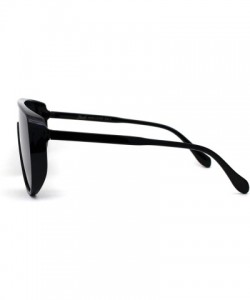 Oversized Womens Shield Oversize Plastic Designer Fashion Sunglasses - All Black - C5196QY7UOS $13.93