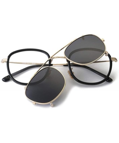 Square Sunglasses square sunglasses multi purpose equipped - Gold Frame Black Gray Piece - C918X4R8R43 $101.03