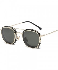 Square Sunglasses square sunglasses multi purpose equipped - Gold Frame Black Gray Piece - C918X4R8R43 $63.81