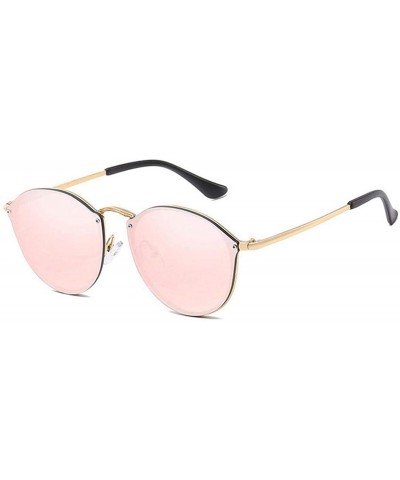 Square Retro Sunglasses Women 2019 Mirror Pink Round Vintage Sun Glasses Brand Designer Zonnebril Dames - CI197Y7EDYS $60.06