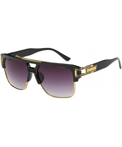 Semi-rimless Square Semi Rimless UV400 Shades Full Glare Eye Protect Unisex Sunglasses - Black - C318CXC00L7 $13.99
