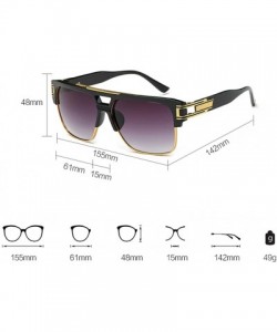 Semi-rimless Square Semi Rimless UV400 Shades Full Glare Eye Protect Unisex Sunglasses - Black - C318CXC00L7 $13.99
