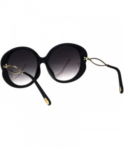 Oversized Womens Designer Style Sunglasses Cute Round Shape Shades UV 400 - Black (Smoke) - CQ18OAXI7IA $10.76