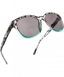 Round Cateye Bifocal Reading Sunglasses for Women Sunglass Readers with Designer Style - Black/Teal - C5182S8ES35 $14.13