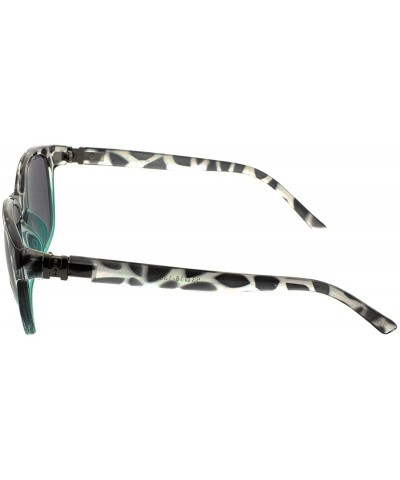 Round Cateye Bifocal Reading Sunglasses for Women Sunglass Readers with Designer Style - Black/Teal - C5182S8ES35 $14.13